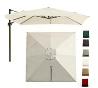 Telo Ombrellone Ricambio 2.5x2.5/3x3/4x3m, Per Ombrellone 8 Stecche, Impermeabile E Resistente Sbiadimento, Giardino Terrazza (Solo Telo)(Beige,2.5x2.5m (8x8ft))