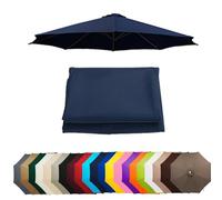 Telo Ombrellone Rotondo 6/8 Stecche, Copertura Di Ricambio in Poliestere Impermeabile, Misure Da 2m A 4m, Per Ombrelloni Da Giardino, Terrazza E Piscina (Blu Navy,2.7m/8 ribs)