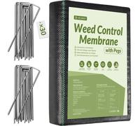 TELO PACCIAMATURA 1X10M 100G/M² ANTIERBACCE CON 30 PICCHETTI GIARDINO ORTO 80X1