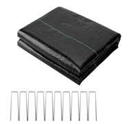 Telo Pacciamatura 1x10M, Telo Pacciamante, 90g/m² Tessuto Non Tessuto Anti Erbacce, Telo Anti Erbacce per Orto, Telo Giardino Anti Erbacce Tessuto Permeabile all'Acqu per Orto, con 10 Picchetti U