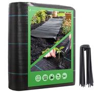 ® Telo Pacciamatura 2m x 10m 100g/m² con 30 Picchetti a U Telo Anti Erbacce per