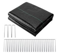 Telo Pacciamatura 2x25M, Telo Pacciamante, 90g/m² Tessuto Non Tessuto Anti Erbacce, Telo Anti Erbacce per Orto, Telo Giardino Anti Erbacce Tessuto Permeabile all'Acqu per Orto, con 30 Picchetti U