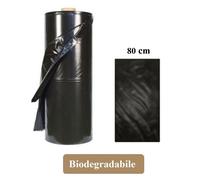 Telo Pacciamatura Biodegradabile Nero cm 80 Antierbacce Senza Fori mt 0,80 H