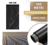 Telo PACCIAMATURA Biodegradabile Nero senza Fori Larg. 100 cm Antierbacce Orto
