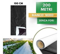 Telo PACCIAMATURA Polietilene Bianco Nero 200 m senza Fori L.100cm Antierbacce