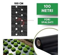 Telo per PACCIAMATURA Nero 50 m | senza Fori Larg. 100 cm Antierbacce Bio Orto