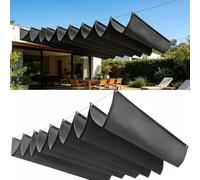 Telo Parasole 70x200cm Protezione Solare, Schermo Uv, con Funi di Tensione Tenda da Sole Retrattile Ad Onda Retrattile, con Fune Ret per Giardino Balcone Terrazza, Grigio Scuro