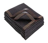 Telo parasole 75% per giardino, nero, in tessuto, frangivento per serre, rettangolare, con 6 paletti, per uso esterno (dimensioni: 4 x 7 m