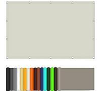 Telo parasole con protezione UV, 1,5 x 3,5 m, 98%, con occhielli e corde, per balcone, patio, giardino, piscina, bianco, rete parasole
