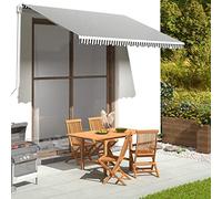 Telo parasole di alta qualità, resistente ai raggi UV, 3,5 x 2,5 m, antracite e bianco, perfetto per balcone, terrazza e giardino, resistente alle intemperie, facile da installare, copertura per