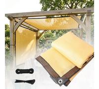 Telo Parasole per Esterni Anti-UV, Marrone chiaro Telo ombreggiante, Blocco Del Calore Rete Antigrandine con Fune per Serra/Balcone/Cortile/Tetto - Verde Scuro(1X3m)