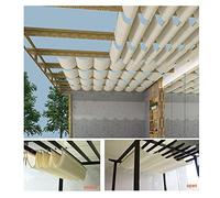 Telo Parasole Retrattile per pergola con Protezione Anti-UV per terrazza, terrazzo e Gazebo, Forma ondulata su Misura, Colore Beige, Ideale per godersi Il Cortile (1x3 m)