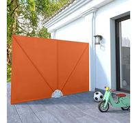 Telo parasole Tarp, protezione per la privacy del balcone, tenda da sole, scomparti laterali pieghevoli per terrazze, colore rosso terracotta, 240 x 160 cm, per giardino, campeggio, piscina, case