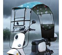 Telo parasole universale per moto, ombrello completamente chiuso per scooter, tenda antipioggia trasparente, tendalino impermeabile pieghevole per auto e-bike(Black)