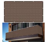 Telo per Balcone Ringhiera 300 x 75 cm Raggi UV Antistrappo Antivento, Frangivento Recinzione Copertura, per Giardino, Piscina, Marrone