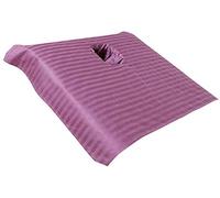 Telo per lettino da massaggio corto per lettino di bellezza, con foro per il viso, in puro cotone, 50 x 80 cm, colore: viola