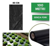 Telo per PACCIAMATURA Polietilene Nero 100 m Non Forato Larg. 80cm Antierbacce