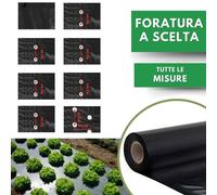 Telo per PACCIAMATURA Polietilene Nero con/senza Fori Larg. 100 cm Antierbacce
