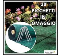 TELO PER PACCIAMATURA VERDE NERO CON PICCHETTI ANTI ERBACCE IN GIARDINO ORTO