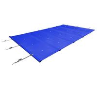 Telo per piscina, copertura di protezione, copertura per pali, copertura di sicurezza in telone per camion senza pali (3,5m x 5m, Blu RAL5002)