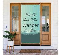 Telo per porta di Natale per porte d'ingresso, per esterni ed interni, con scritta "Not All Those Who Wander Are Lost1", 1,8 x 0,9 m
