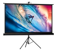 Telo per Proiettore Pieghevole da 84" con Treppiede Regolabile 200x8x118 cm in Plastica e Metallo Nero