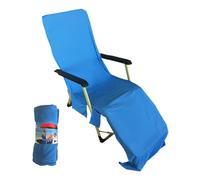 Telo per sedia da spiaggia e lounge, copertura in microfibra, rivestimento leggero per lettino, panno ad asciugatura rapida, protezione per sedia oversize con tasche sicure, telo da esterno per hotel