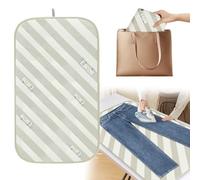 Telo per Stirare sul Tavolo, Telo da Stiro per Tavolo Pieghevole, Telo da Stiro per Tavolo da Viaggio Antiscivolo a Righe, 70x40 cm, Verde