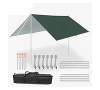 Telo Per Tenda Da Campeggio 5x3m 4x3m 3x3 metri Telo impermeabile Tende Ombra Ultraleggero Giardino Baldacchino Parasole Campeggio Esterno Turistica Spiaggia Riparo Sole 4x4(Green Tarp Set,3X3meter)
