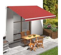 Telo per Tenda da Sole, Arancione e Marrone a Righe, Poliestere con Rivestimento PU, Resistente UV e Antipolvere, Ricambio per Tendone Esterno 4.5x3m, 450x300 cm