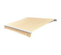Telo per tende da sole in tela, giallo girasole, bianco, 3 x 2,5 m, in poliestere, con balze, per terrazze, balconi, giardini, protezione solare resistente ai raggi UV per esterni