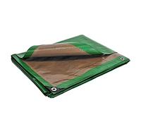 Telo per Tetto 8x12 m - TECPLAST 250TO - Verde e Marrone - Alte Prestazioni - Telone Impermeabile per Conciatetti e Carpentieri