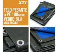 STI Telo Pesante Occhiellato Verde Blu Impermeabile Copritutto Multiuso Misura 4x6mt