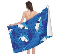 Telo Piscina Microfibra - Grande e Leggero Asciugamano Antisudore con Squalo | Telo Mare Microfibra Asciugatura Rapida,Per Spiaggia Campeggio Piscina Sport Yoga Viaggio Nuoto Vacanza Sabbia Zaino
