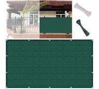 Telo Privacy Balcone 110 x 110 cm HDPE Leggermente Trasparente Anti-Uv Esterno Telo Copri Balcone Telo Copri Ringhiera con Fascette, Occhielli, Funi per Balcone da Esterno, Verde