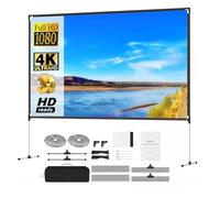 Telo Proiettore, Schermo portatile for proiezione all'aperto con supporto da 100 pollici for proiettore Film gonfiabile 16:9 4K Tenda con borsa for il trasporto