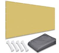 Telo protettivo anti-UV, 1,7 x 2,4 m, resistente al vento, con occhielli e corda inclusa, per giardino, piscina, patio, campeggio, colore giallo sabbia