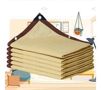 Telo protettivo dai raggi UV, blocco del 90% del 90%, tenda parasole con occhielli, per giardino, privacy, balcone, colore beige, 6 x 8 m, ideale per spazi esterni e giardini