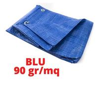 Telo telone BLU PVC Occhiellato impermeabile polietilene 90 GR/MQ