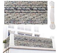 Telo protettivo per balcone, 0,5 x 7 m, impermeabile, in poliestere, effetto pietra, per giardino, giardino, patio, protezione della privacy