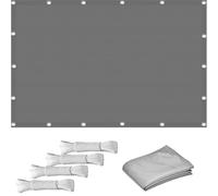 Telo protettivo per balcone, colore grigio chiaro, 2,3 x 2,3 m, con occhielli, protezione UV, protezione contro il calore, tenda anti-umidità, rete ombreggiante e corda per giardino, terrazza, pergola