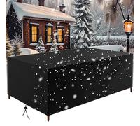 Telo protettivo per mobili da giardino, colore nero, rettangolare, carico pesante, 140 x 90 x 120 cm, lunghezza x larghezza x altezza 420D, tessuto Oxford, per divano, tavolo, sedie, impermeabile