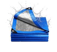 Telo Protettivo Telone Impermeabile per Esterno 240x310cm Blu Argento | Telone Con Occhielli, In Tessuto Antistrappo Per Piscina Trampolino Gazebo Mobili Da Giardino
