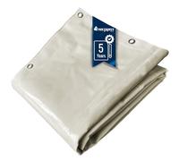 Telo PVC Impermeabile 2x8 m Bianco Crema - Garantia de 5 anni TECPLAST - LP506MU - Telone PVC occhiellato - Resistenza Anti-UV