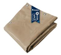 Telo PVC Impermeabile 3x4 m Beige scuro - Garantia de 5 anni TECPLAST - LP506MU - Telone PVC occhiellato - Resistenza Anti-UV