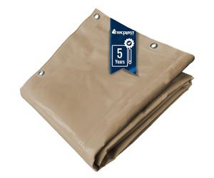 Telo PVC Impermeabile 3x4 m Beige scuro - Garantia de 5 anni TECPLAST - LP506MU - Telone PVC occhiellato - Resistenza Anti-UV