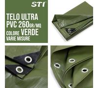 Telo PVC ULTRA occhiellato copertura impermeabile esterni Verde varie misure Top