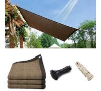 Telo Rete Ombreggiante con Occhielli, Tenda da Sole per Esterno, Vela Ombra Marrone per Piante Recinti Balcone 2x2 2x3 2x6 2x10 3x3 3x4 3x5 4x4 4x5 5x6 M(8 x 14m)