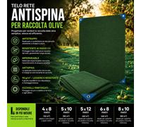 Telo Rete per Raccolta Olive Antispina 90gr/m² con Occhielli Angoli Rinforzati