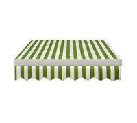 Telo Ricambio per Tenda Retrattile Tessuto a Strisce | Impermeabile, Protezione UV, Resistente al vento, Poliestere, Telo solo Tessuto(Green White,16x8ft/500x250cm)